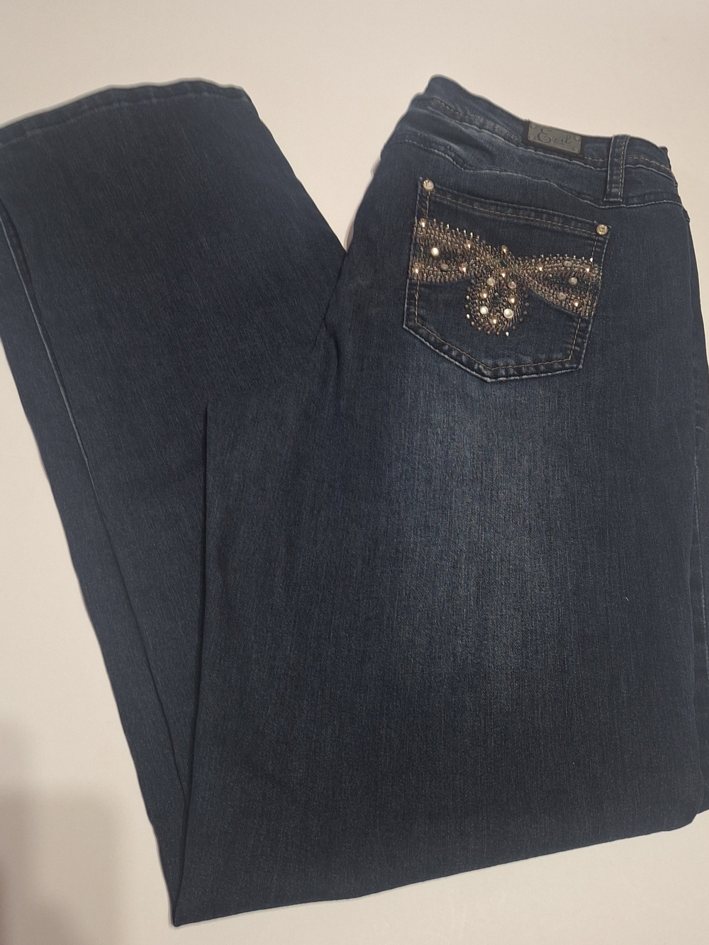 Earl Embellished Rhinestones/Studs Dark Blue Women’s Jeans